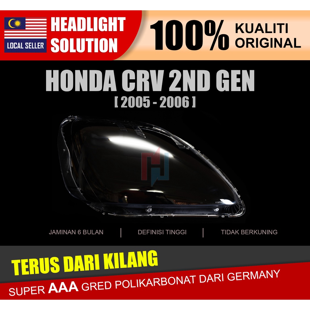 HONDA CRV 2ND GEN 05 06 HEADLIGHT COVER/HEADLAMP COVER/HEADLIGHT LENS Shopee Malaysia