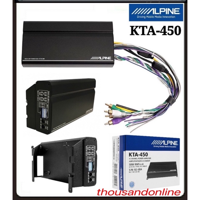 ALPINE KTA450 4CHANNEL POWER PACK AMPLIFIER WITH POWERSTACK CAPABILITY (50W RMS X 4 AT 4 OHMS
