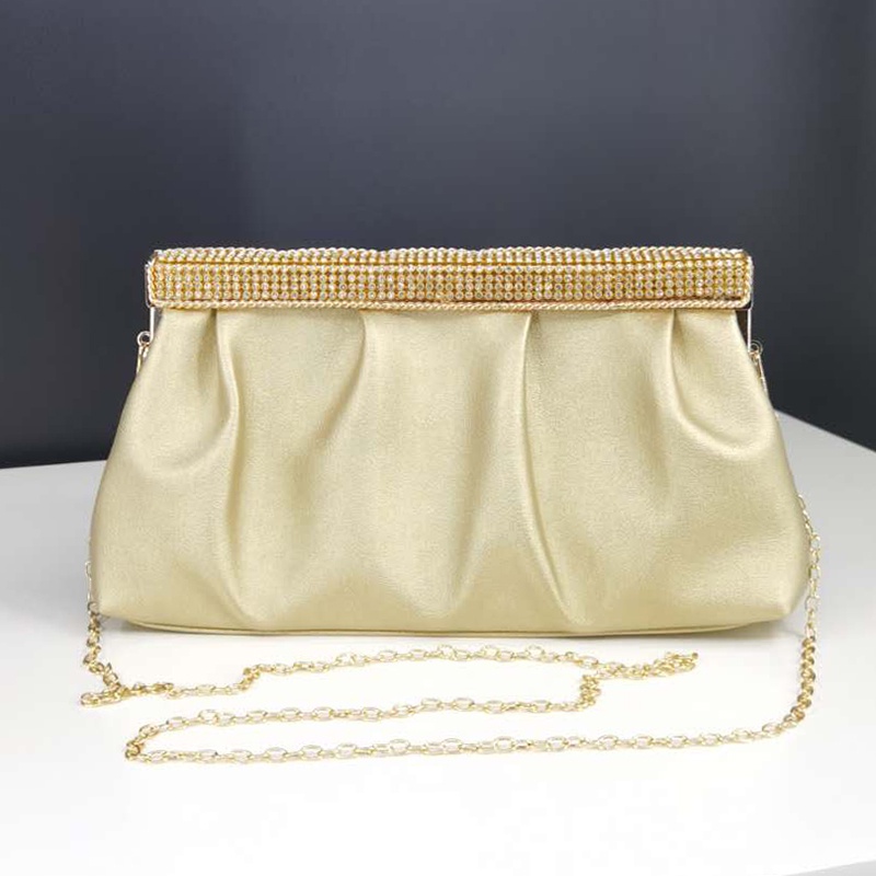 Satin Pleated Luxury Dinner Bag Perempuan Wedding Bag Wanita Clutch Bag Perempuan Ready Stock