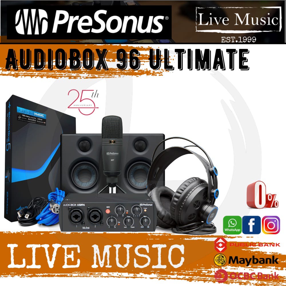 PreSonus 25th Anniversary AudioBox Studio Ultimate Bundle/AudioBox 96