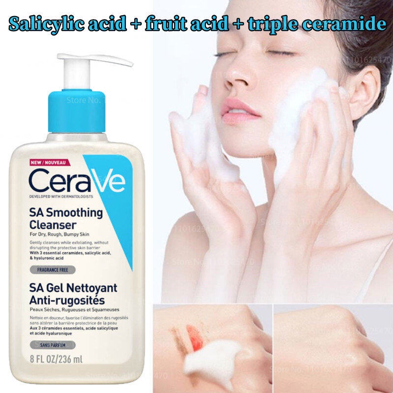 Cerave SA Smoothing Cleanser For Dry Rough Bumpy Skin Gently Cleases