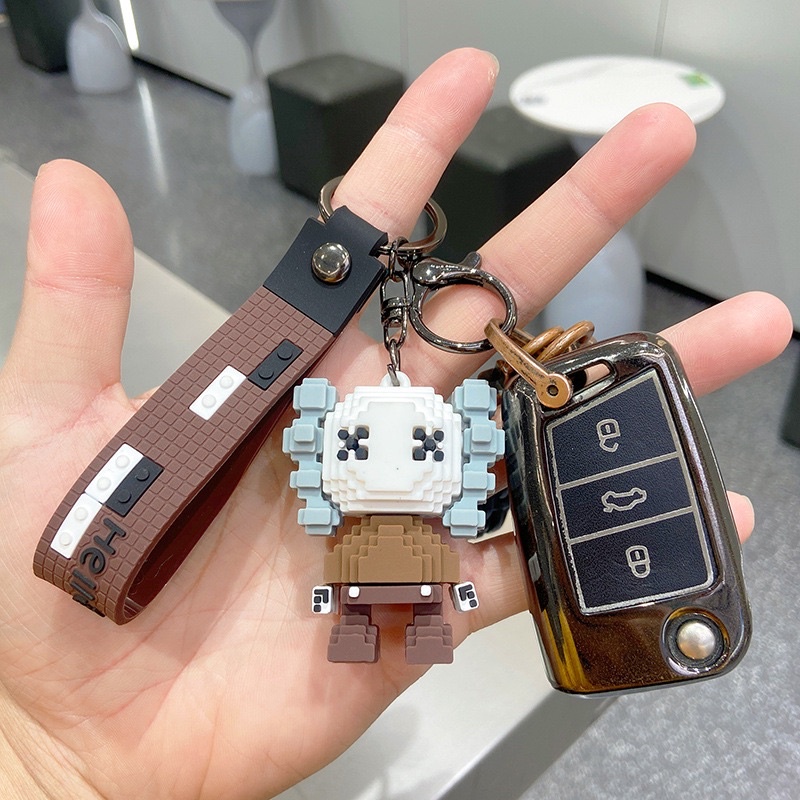 Kaws design keychain high quality key ring with lanyard cute cartoon ...
