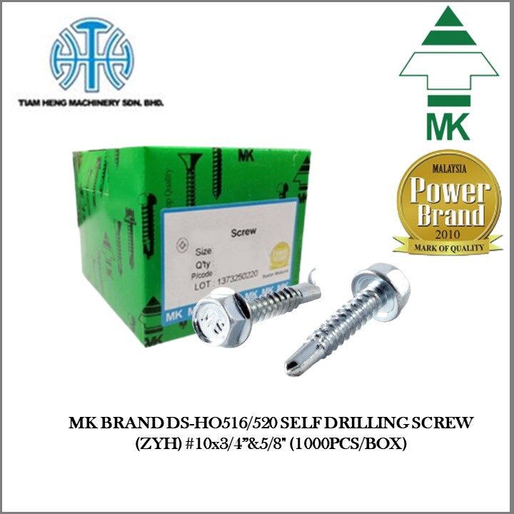 Mk Brand Ds Ho516 520 Self Drilling Screw Zyh 10x3 4”and5 8“ 1000pcs