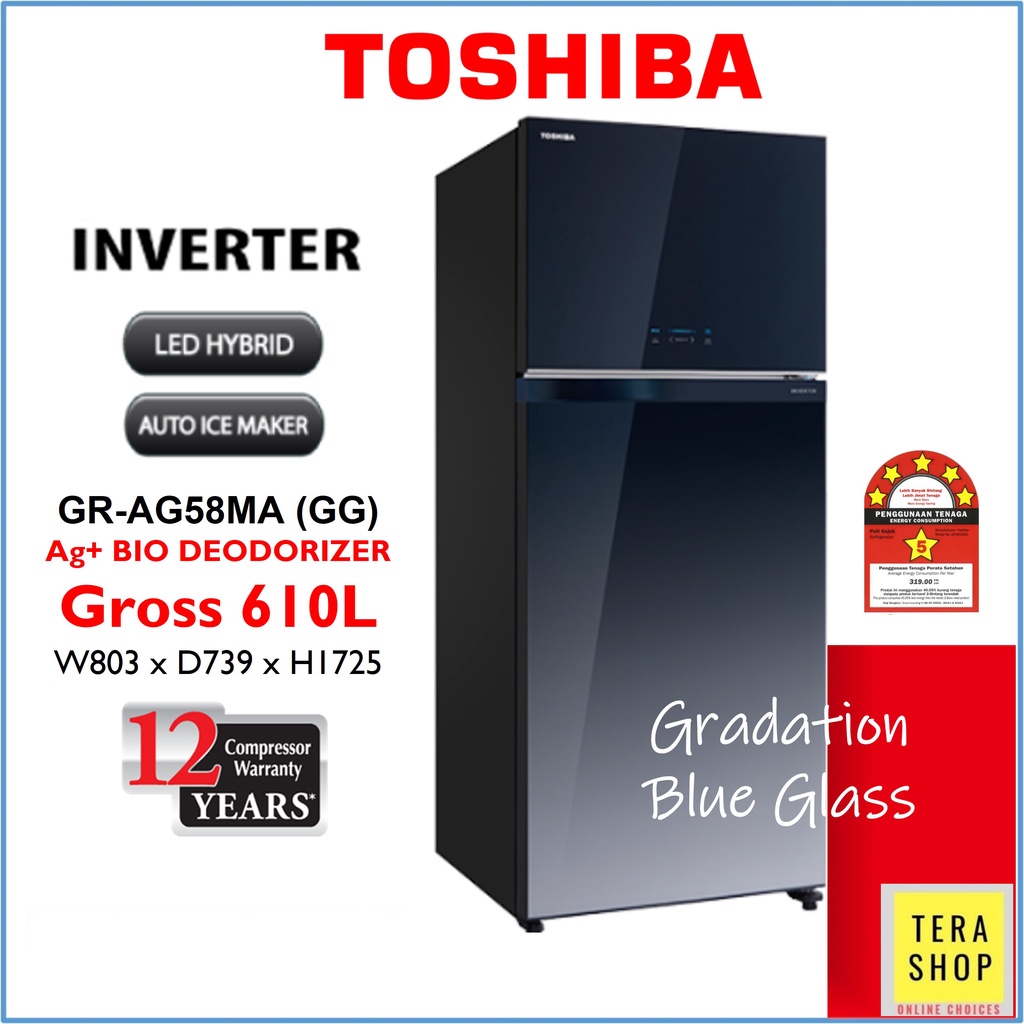 Toshiba fridge on sale ice maker