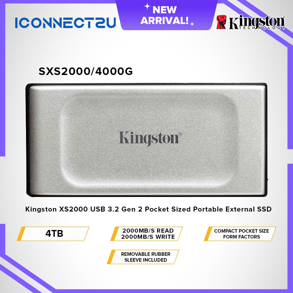 Kingston XS2000 USB 3.2 Gen 2 Pocket Sized Portable External SSD ...