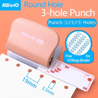 KW-trio Adjustable Puncher Paper Punch for A7 A6 A5 A4 Spiral Notebook 6/9  Holes Planner DIY Loose-leaf Puncher Scrapbooking