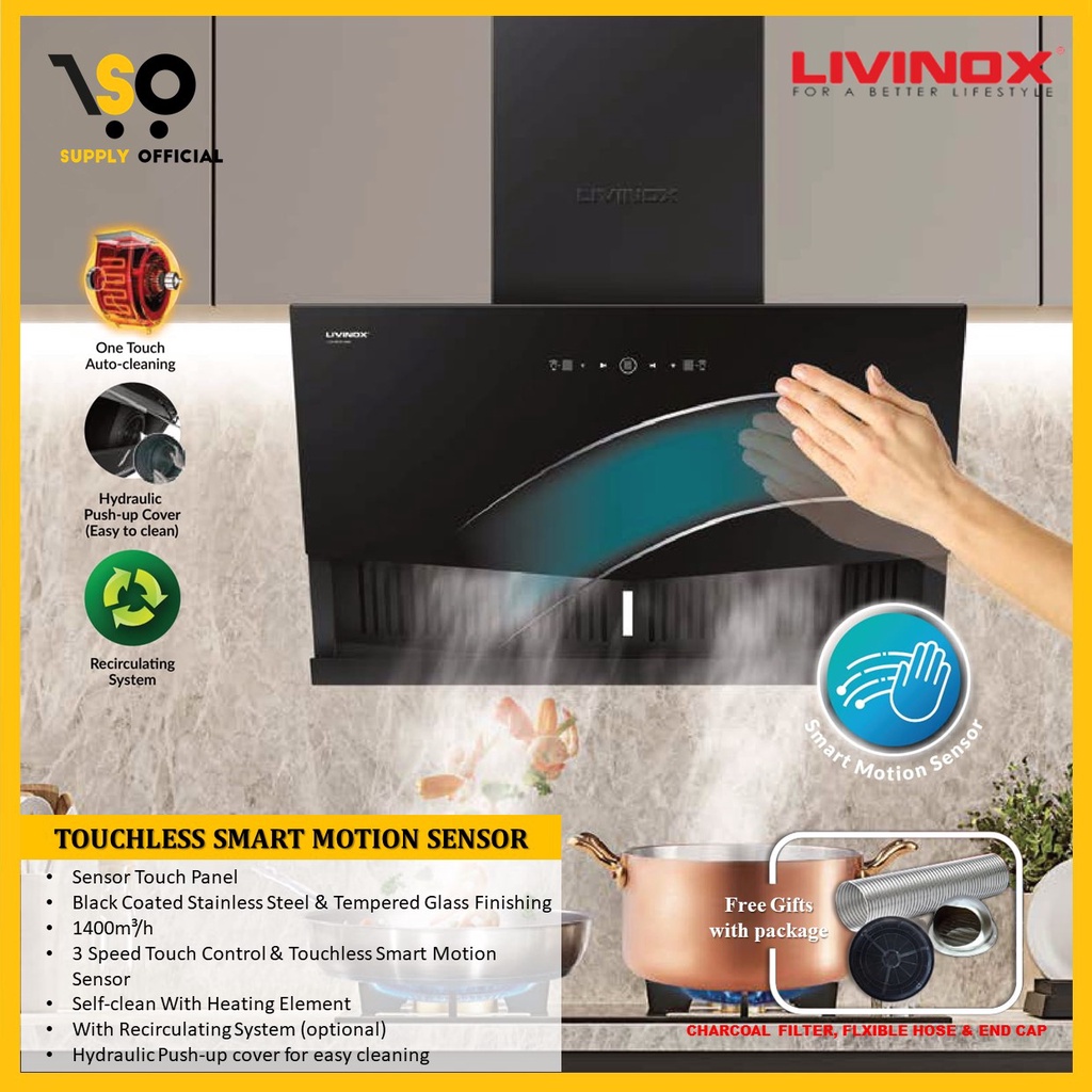 LIVINOX COOKER HOOD LCH-LAZULI-90SS (1800m3/h)