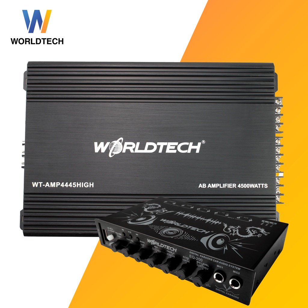 Worldtech Model EQ200_BLK Car Pre Amp Equalizer 7 band Preamp Karaoke