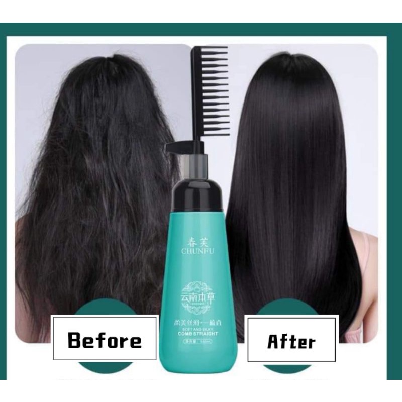 Rebonding Cream Hair Perm Straightener Serum Comb Smooth Shiny Cream ...