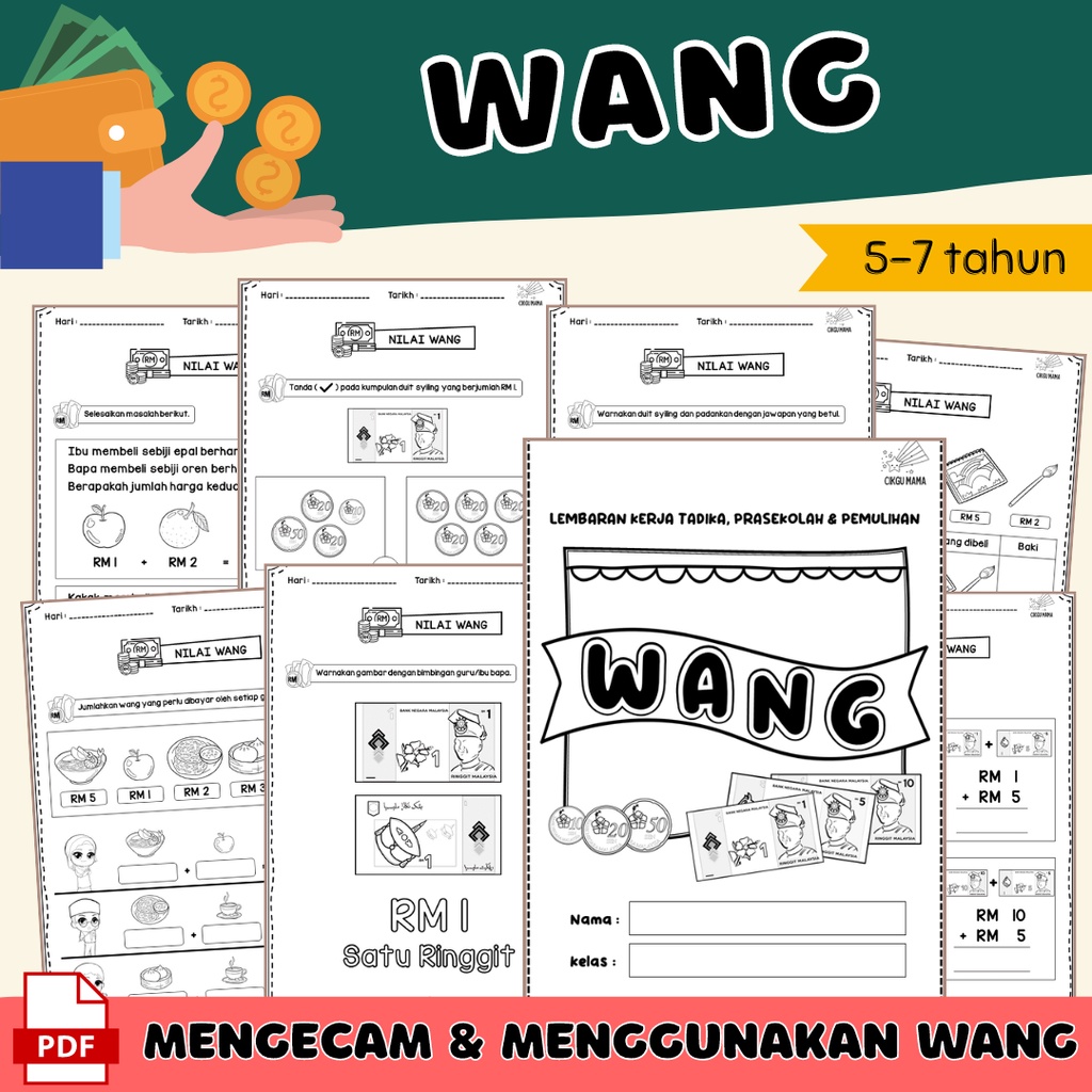 SOFTCOPY | PDF ] Wang Money Latihan Lembaran Kerja Matematik Prasekolah  Tadika Pemulihan | Shopee Malaysia