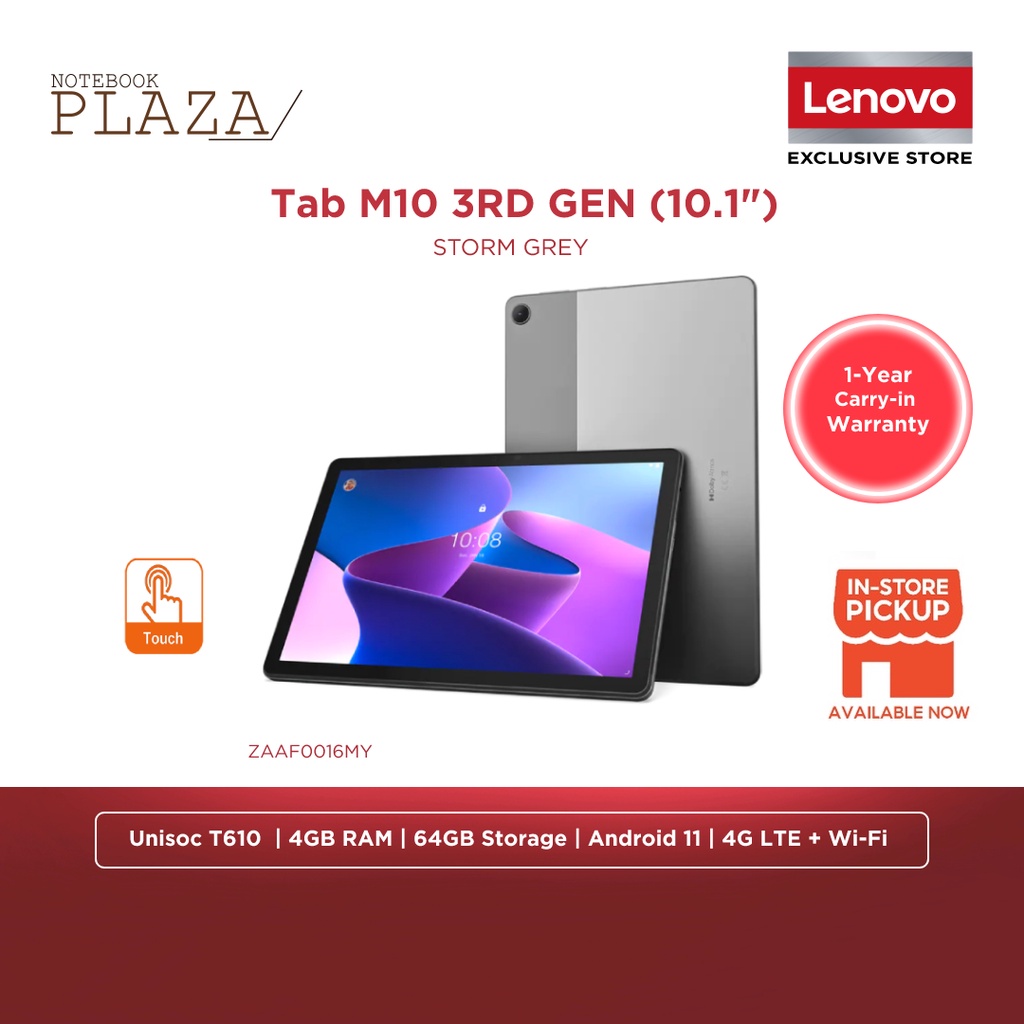 Lenovo Tab M10 3RD GEN TB-328XU ZAAF0016MY 10.1'' WUXGA Storm Grey ...