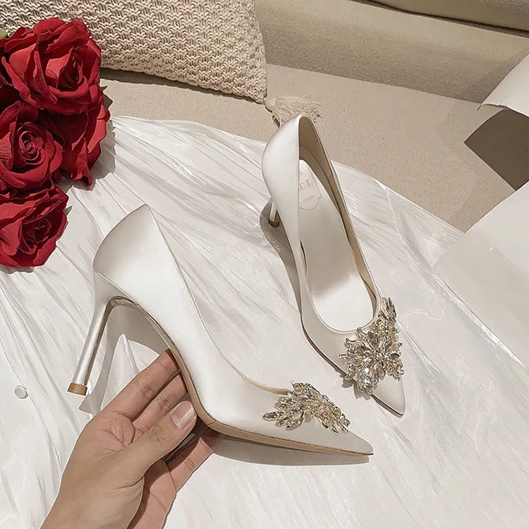 with box] Kasut Perkahwinan 2022 Women's High Heels kasut nikah