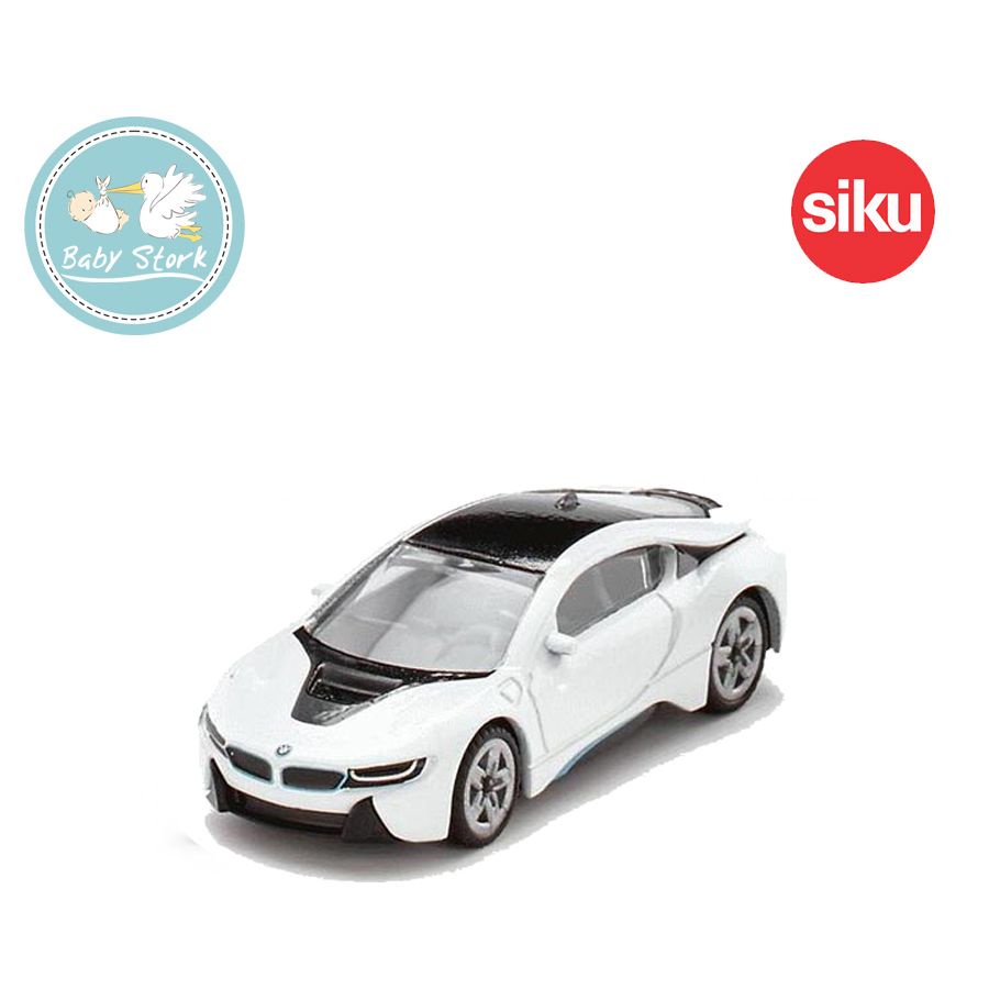 siku 1458, BMW i8, Metallo/Plastica, Nero/Bianco, Auto Giocattolo per