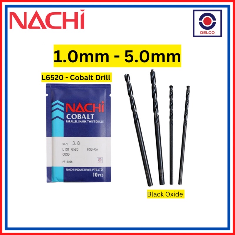 NACHI JAPAN (1mm 5mm) COBALT DRILL Straight shank twist drill for
