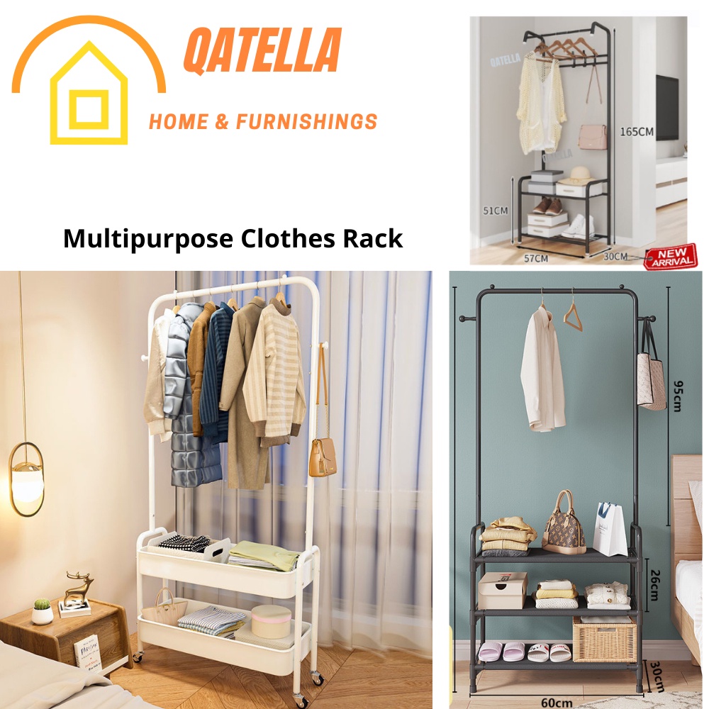Qatella Multipurpose Cloth Storage Rack Organizer Space Saving Cloth ...