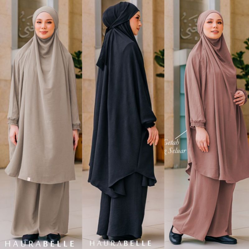 HAURABELLE WARDA SET SUIT UMRAH MATERIAL SEJUK DAN IRONLESS | Shopee ...
