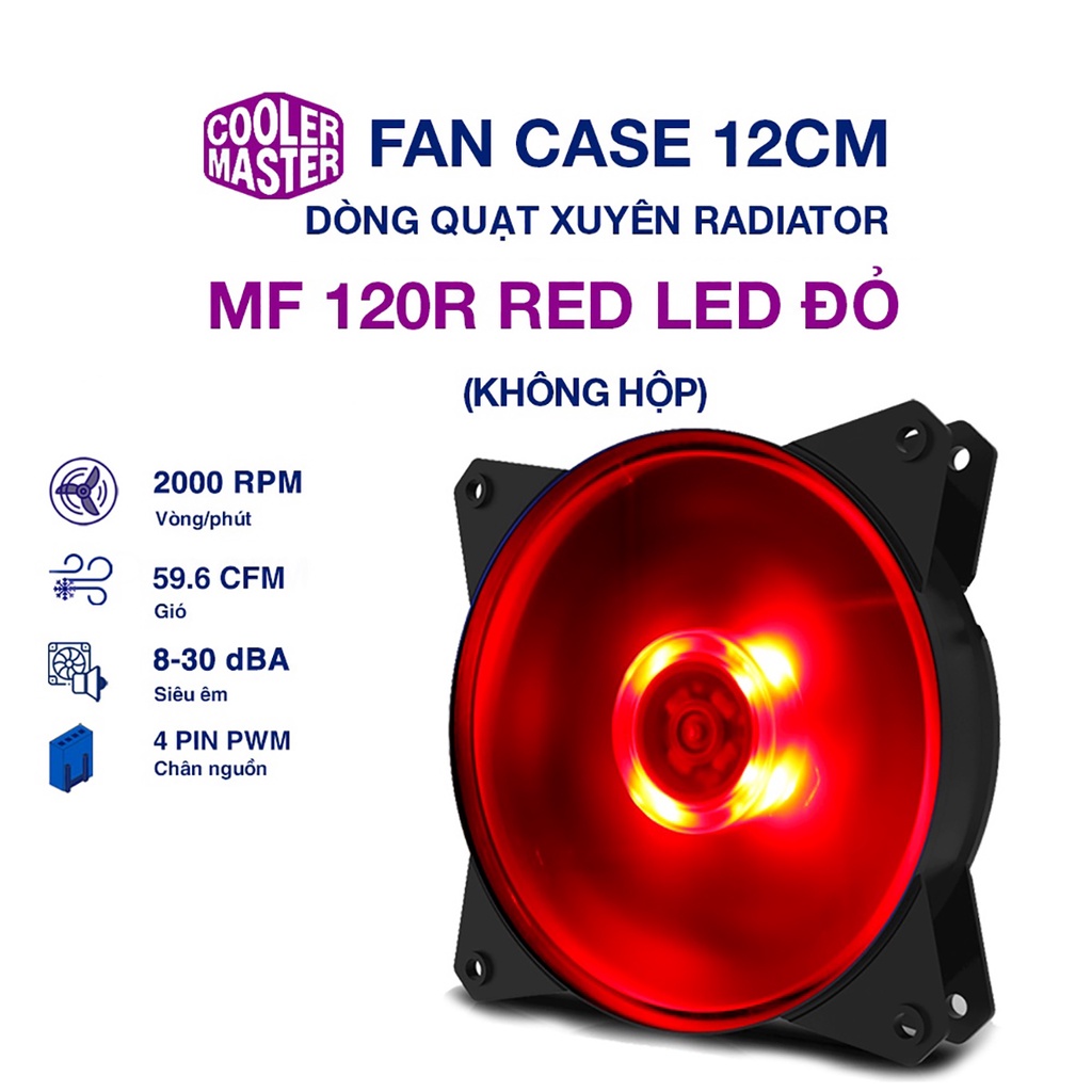 COOLER MASTER Cool Master MF120R RED Case Radiator Fan Fan Case 12cm