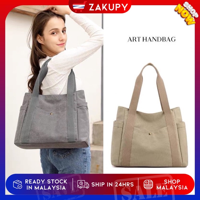 Tote Japanese Canvas Shoulder Bag Women's Bag Large Capacity Multi Bag