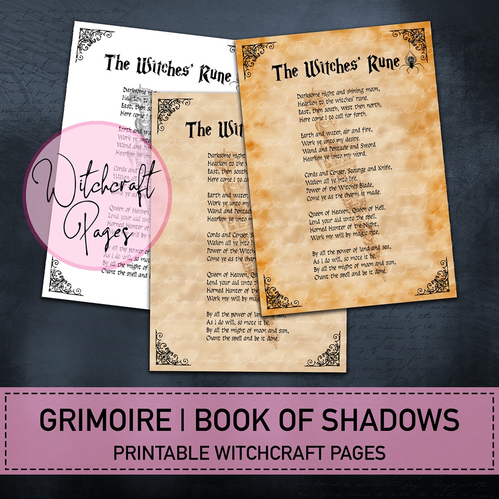 FuchsDich Printable The Witches' Rune Witchcraft Pages | PDF File ...