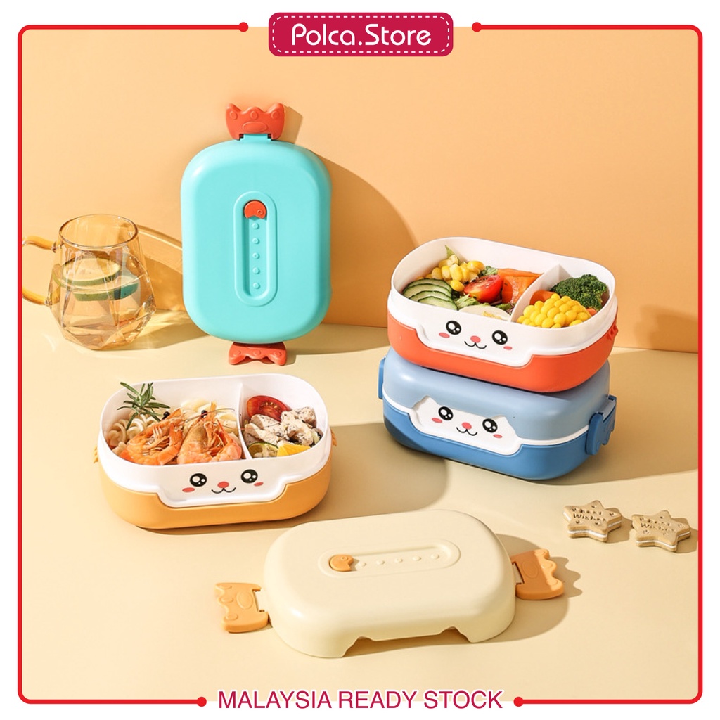 Portable Kids Cute Cartoon Lunch Box Children Bento Box With Spoon
