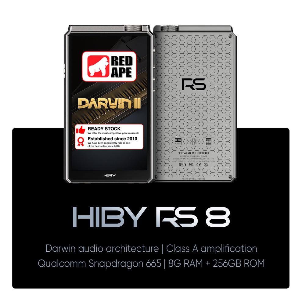 Hiby RS8, Digital Audio Player: R2R Flagship Android Music Player 2022