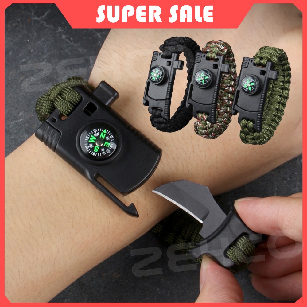 Multifunction Outdoor Camping Survival Bracelet Fire Starter/Cutter