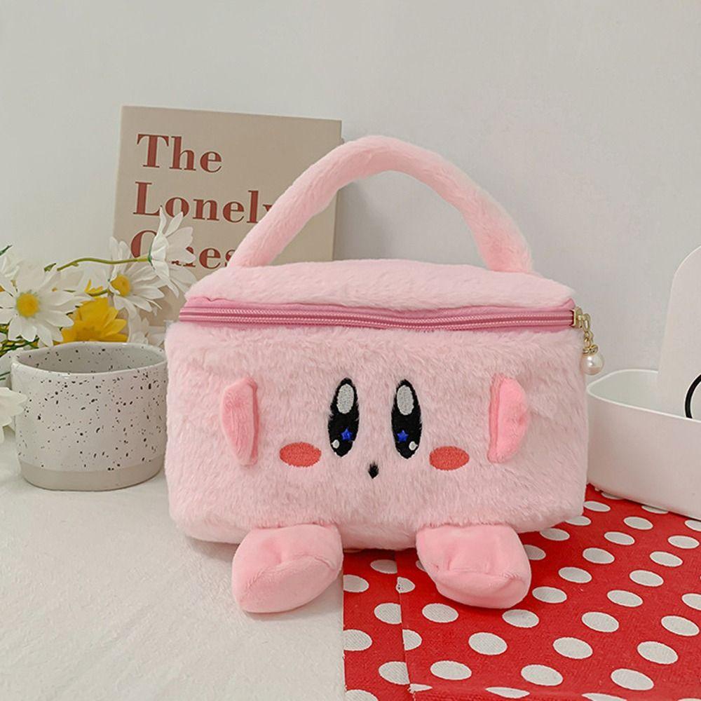 Cute Kirby Handbag Lunch Bag Student Portable Handbag Storage Bag