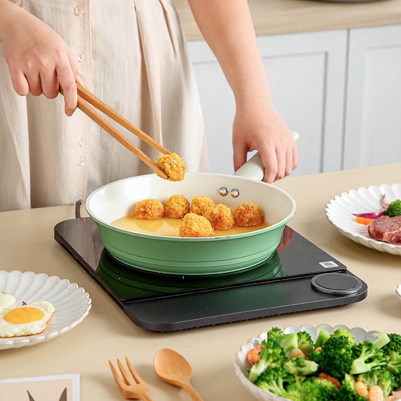 S&S 24cm Green Ceramic Frying Pan Nonstick Ceramic Pans Suitable For