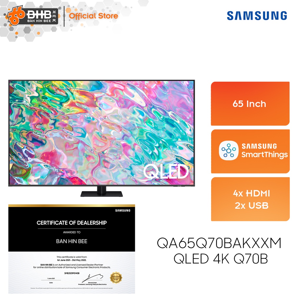 Samsung Q70B QLED 4K Smart TV 65 Inch with Motion Xcelerator Turbo+
