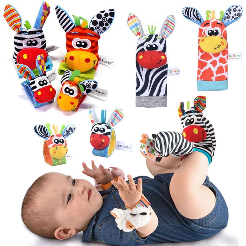 Sozzy Baby Rattle Toys Hand Wrist Rattle & Foot Finder | Shopee Malaysia