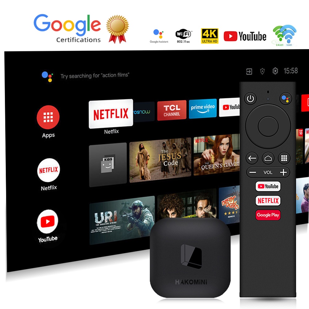 Android TV Box Original Certified Android System HAKOMiNi Y2 Smart TV Box 2G 8G 4K HD Android 9.0 2.4G/5G WIFI TV Box | Shopee Malaysia