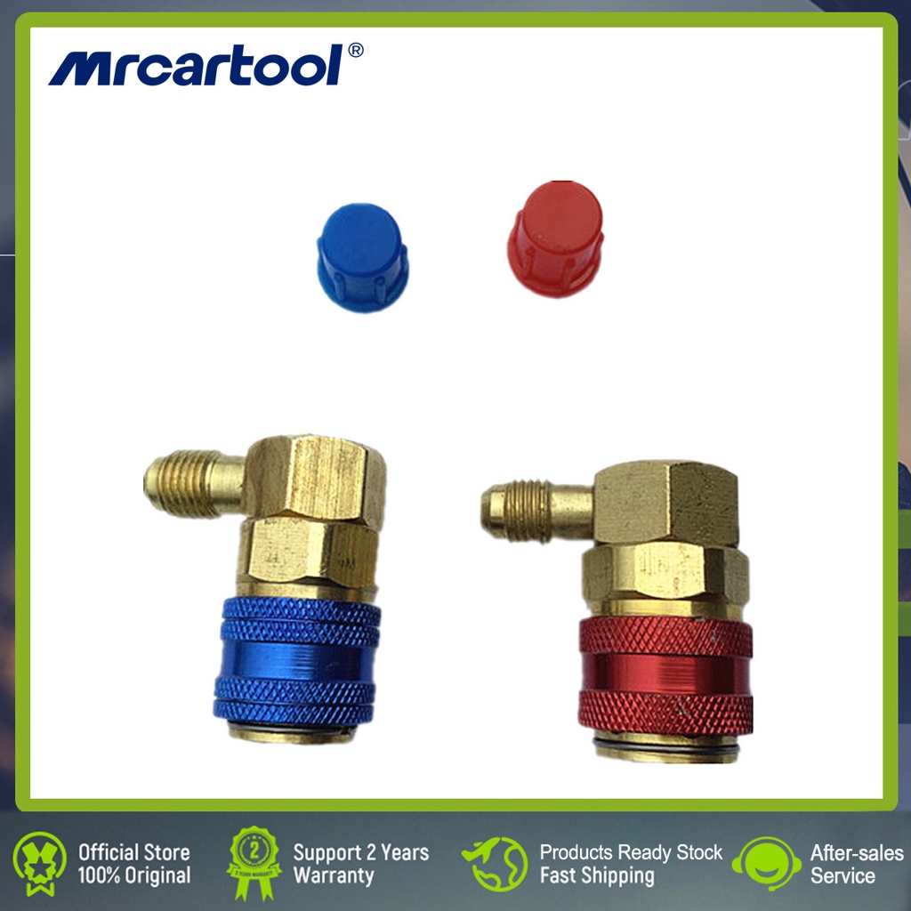 MRCARTOOL Angled High Low R134a AC Quick Coupler Adapter Fitting Freon ...