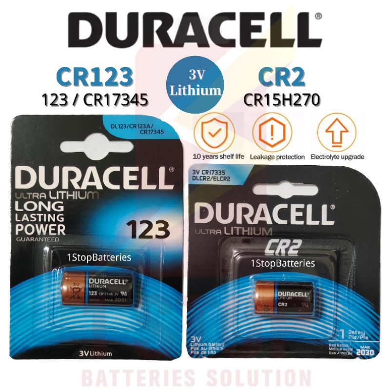 Duracell 3V Ultra Lithium Battery ( CR123A / 123 / CR17345 )( CR2 ...