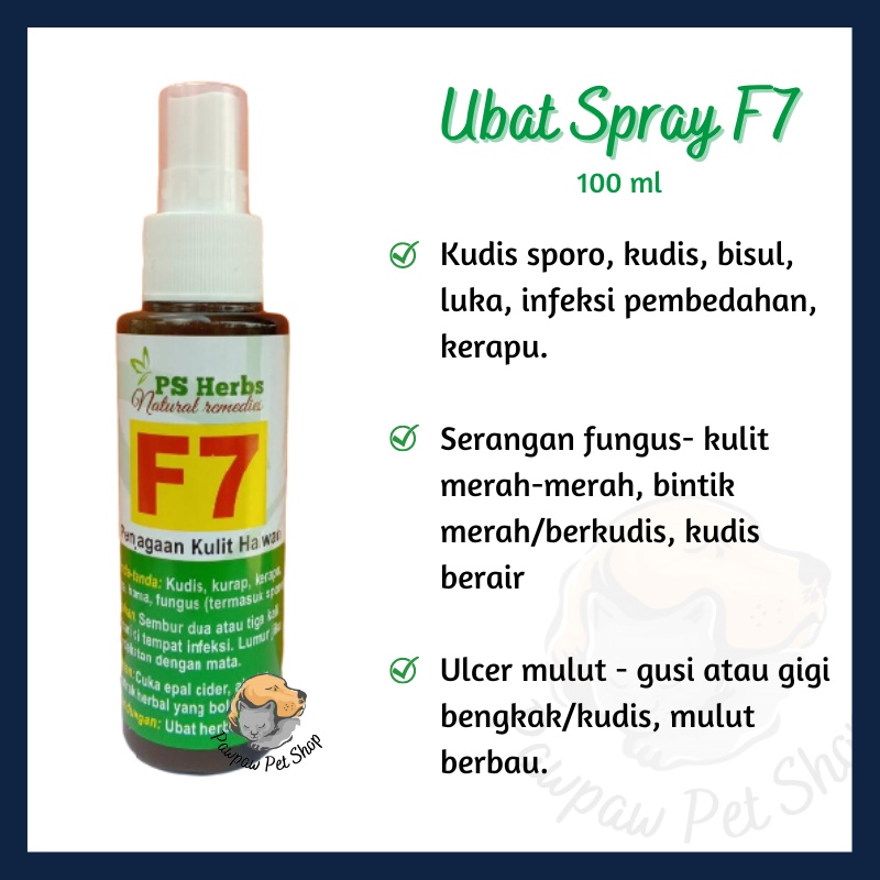Pawpa PS Herbs Herb Spray F7 F9 H2 Cream Krim S3 FP1 Cat Ubat Kurap ...