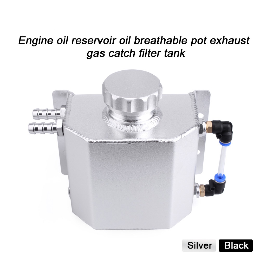 Universal 1L Aluminum Oil Catch Can Reservoir Tank With Drain Plug