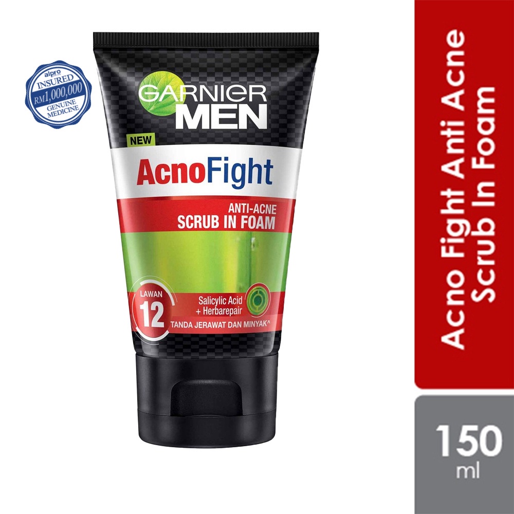 Garnier Men Acno Fight Anti-Acne Scrub Foam (150ml) | Shopee Malaysia