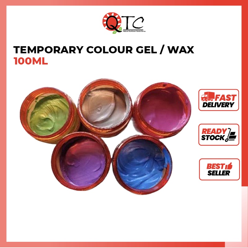 TEMPORARY COLOUR GEL / WAX 100ML Hair Colour Hair Dye Warna Rambut