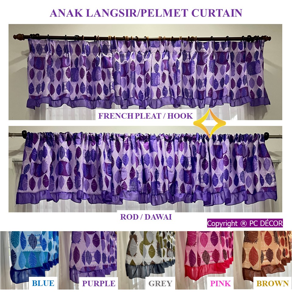 Ready Stock Anak Langsir / Pelmet curtain / Langsir Dapur Short Curtain