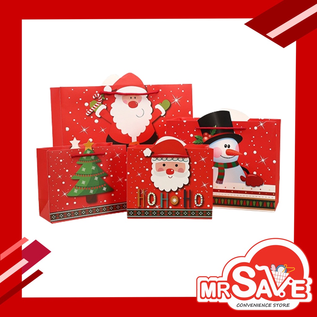 [MRSAVE] Christmas Gift Deco Santa Claus Snow Man Paper Bag/Beg Kertas ...