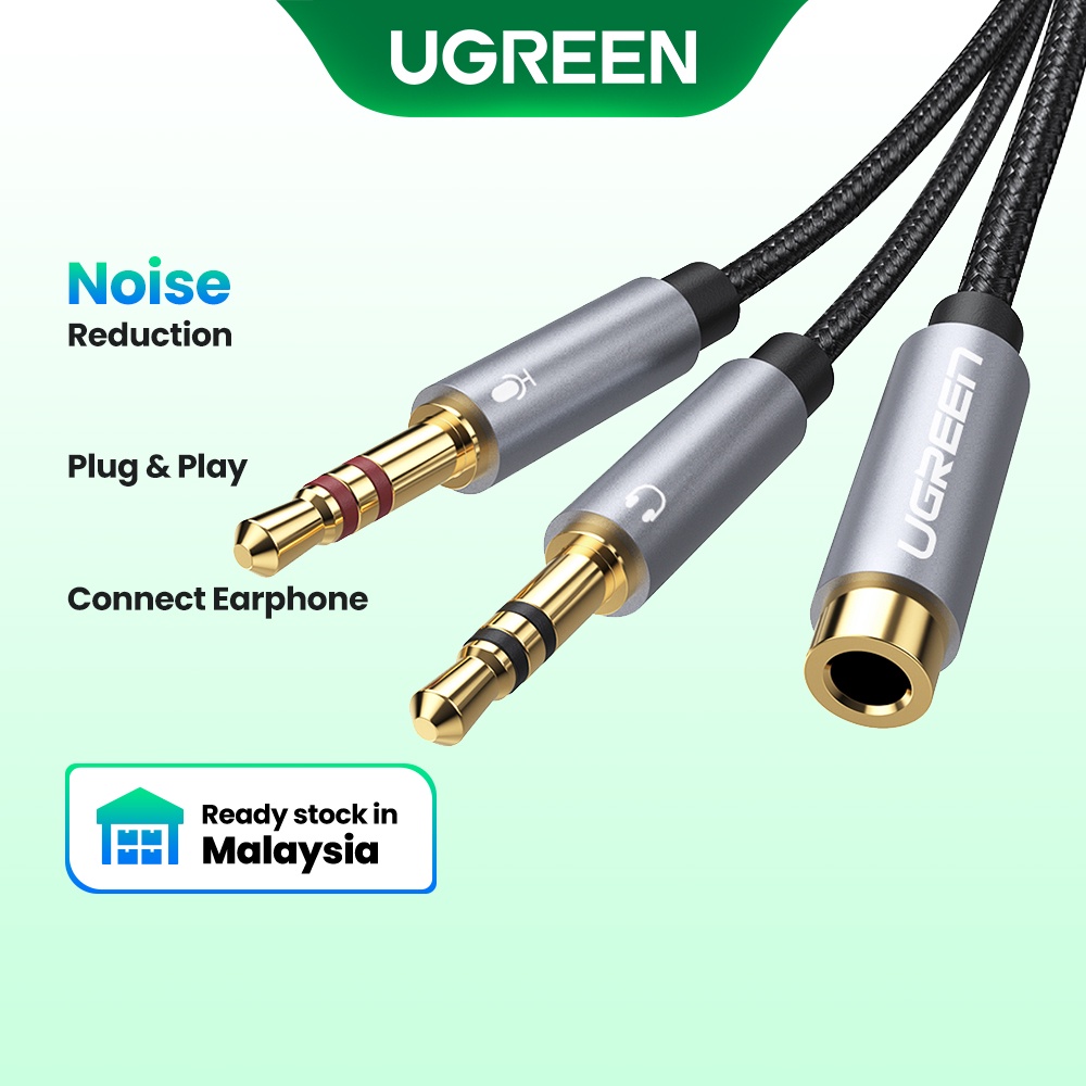UGREEN Mic Audio Y Splitter Cable Headset to PC (3.5mm x 28cm) | Shopee ...