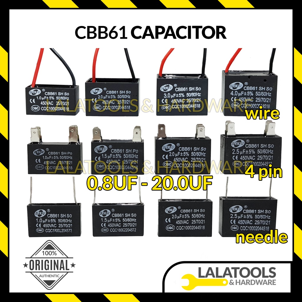 CAPACITOR CBB61 NEEDLE CAPACITOR WIRE CAPACITOR 4PIN CAPACITOR 0.8UF