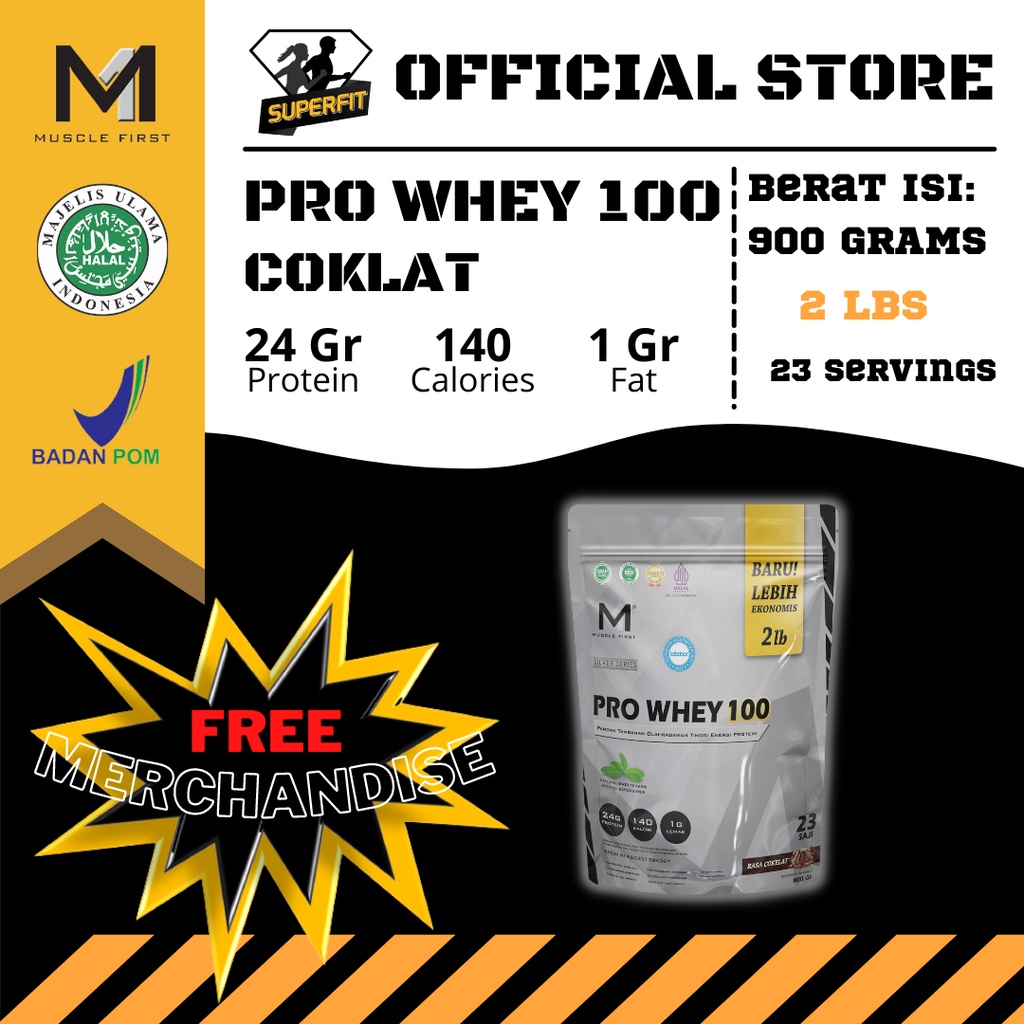 Muscle First Pro Whey 100 Protein 2 LBS 2LB 900 Gram HALAL & BPOM
