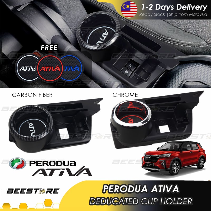 Perodua ATIVA Cup Holder Expansion Carbon Center Console Storage
