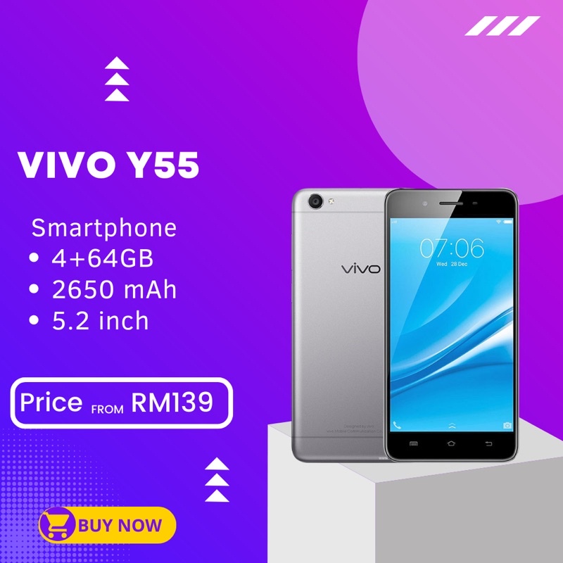 Vivo Y55 (4ram + 64rom) original secondhand 3 Months Warranty FREE