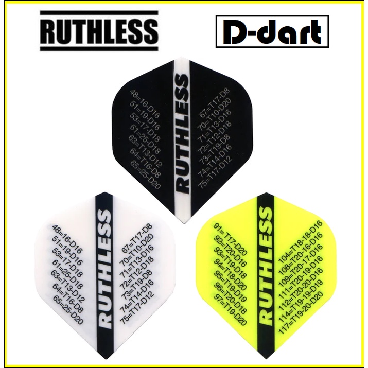 Ruthless Dart Flights Standard 100 Micron Checkouts Darts Flight