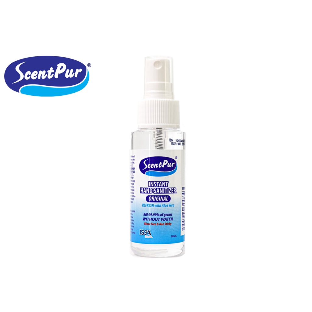 ScentPur Hand Sanitizer Spray Liquid 70% Alcohol Aloe Vera Scent (60ml) |  Shopee Malaysia