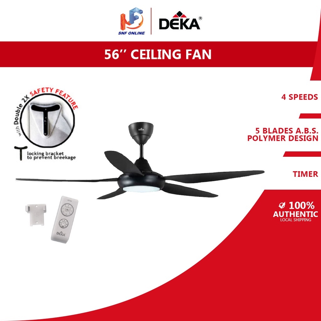Kronos By Deka 5 Blade Ceiling Fan With Remote Control And LED Light