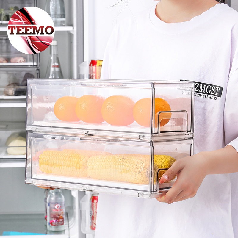 Teemo Drawer Refrigerator Storage Box Transparent Freezer Box Food ...