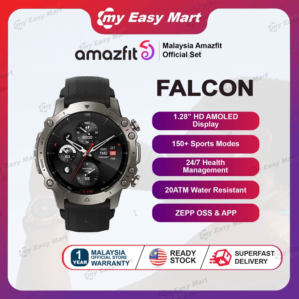 Amazfit Falcon Smartwatch - Original 1 Year Warranty By Amazfit Malaysia
