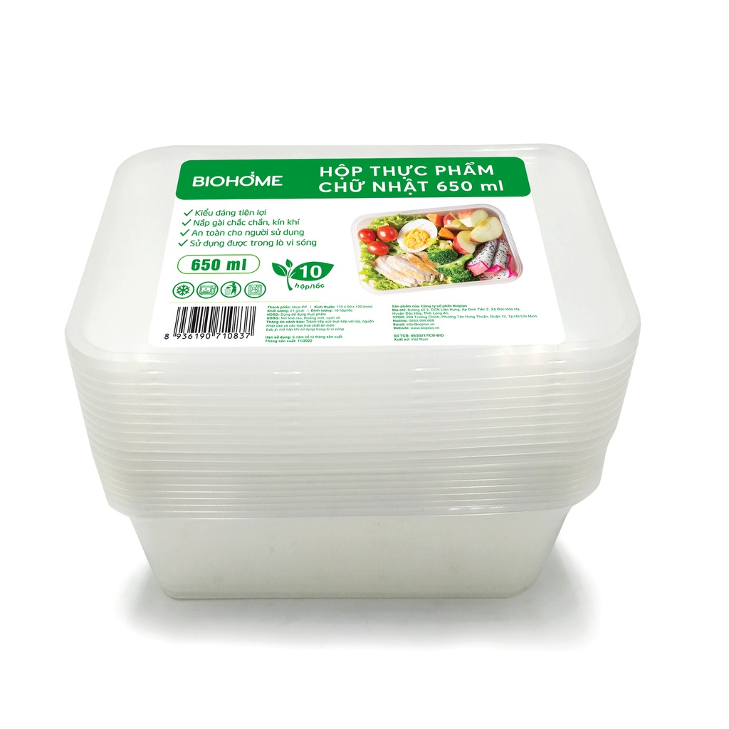Rectangular Food Box 650ml (10 Sets / Pack) | Shopee Malaysia